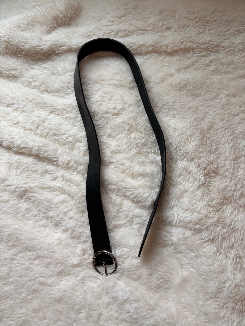 Target Black Women's Belt with Silver Round Buckle